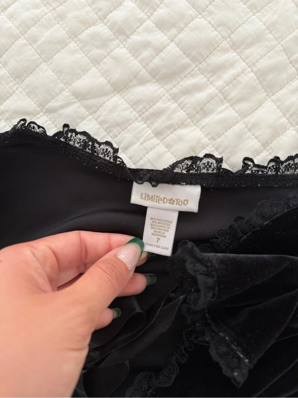 Limited Too Black Velvet Lace Tie Detail Shrug